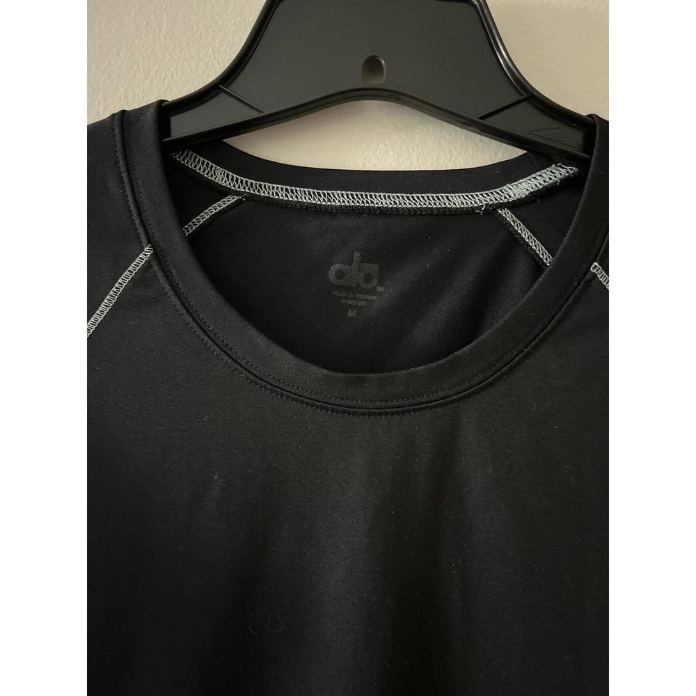 AlO Yoga Short Sleeve Performance Athletic Top Black Medium - Picture 3 of 5